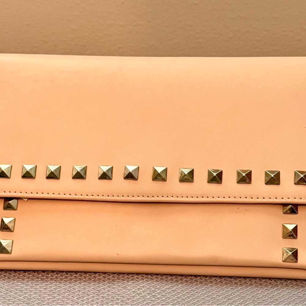 Studded Tan Clutch